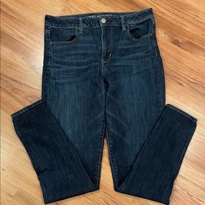 American Eagle Dark Wash Skinny Jeans 14 X-Long